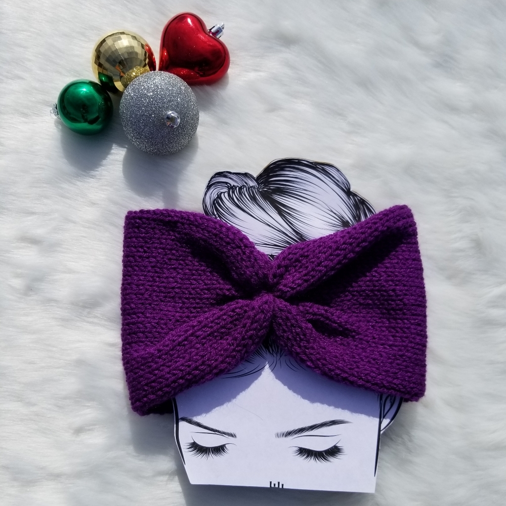 Rich.Meri Handmade Purple Ear Warmer | Head Band